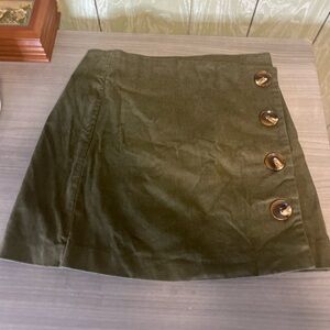 Altar'd State Green Corduroy Mini Skirt